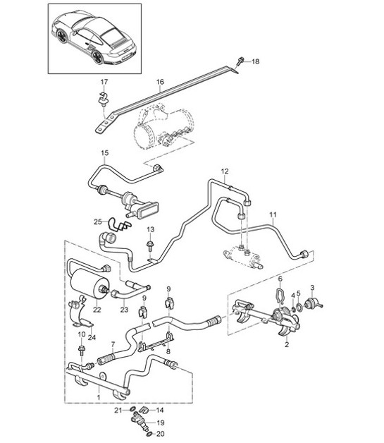 Diagram 107-007 Porsche Cayenne Coupé Turbo S E-Híbrido V8 4.0L 550 CV 