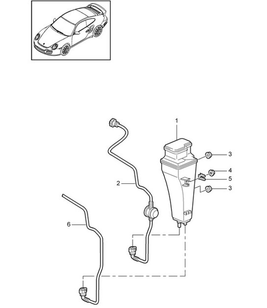 Diagram 201-022 Porsche Cayenne Turbo 4.5L 2003>> Fuel System, Exhaust System