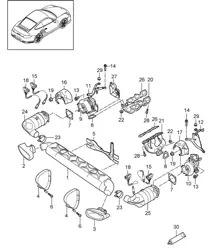 Exhaust system with: Heat protection 997.2 Turbo 2010-13