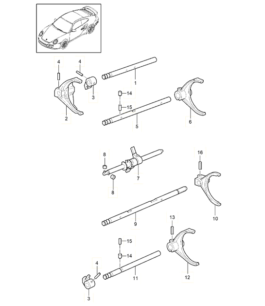 Diagram 304-000 Porsche 911 & 912 (1965-1989) Transmission