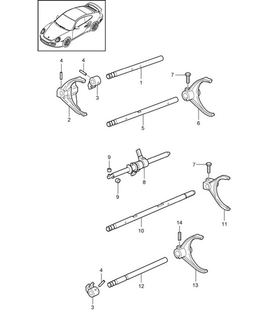 Diagram 304-001 Porsche Boxster S 986 3.2L 2003-04 传播