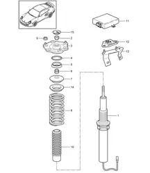 Suspension / Shock absorber strut 997.2 GT2 RS 2010-11