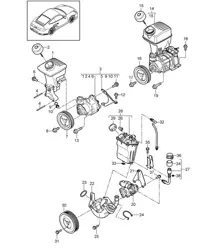 Dirección asistida / Contenedor bomba de dirección asistida 997.2 Turbo / GT2 RS 2010-13
