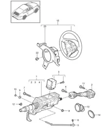 Steering protective pipe / Intermediate steering shaft / Steering wheels - PR:250, PDK - 997.2 Turbo 2010-13