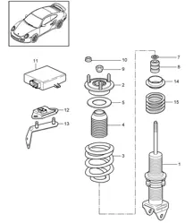 Shock absorbers / Coil spring 997.2 GT2 RS 2010-11