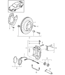 Disc brake / Front axle 997.2 GT2 RS 2010-11
