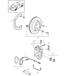 Disc brake / Rear axle 997.2 Turbo 2010-13