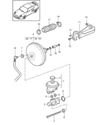 Maître-cylindre de frein / servofrein 997.2 Turbo / GT2 RS 2010-13