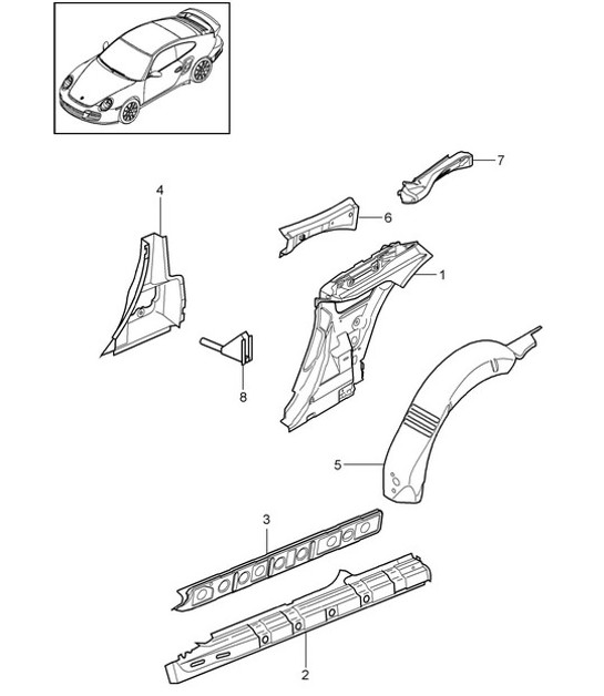 Diagram 801-060 Porsche 卡宴 Turbo / Turbo S 4.8L 2007>>  车身