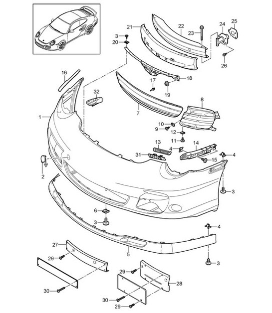 Diagram 802-000 Porsche 996 C2 3.4L 1997-08/01 Carrozzeria