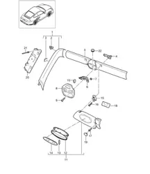 A-Säule / Windschutzscheibenrahmen / Sonnenblenden 997.2 Turbo / GT2 RS 2010-13