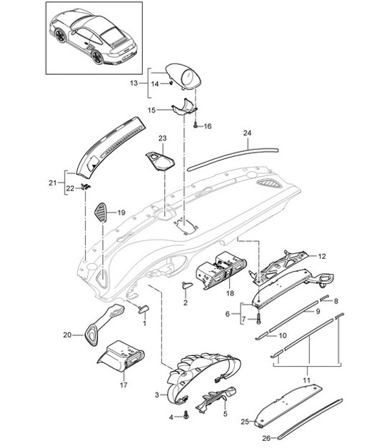 Diagram 809-001 Porsche 968 Turbo S 3.0L 1993-94 Karosserie