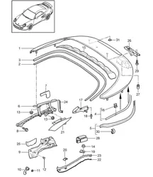 Caja portaobjetos de capota / Tapa / Juntas - CABRIO - 997.2 Turbo 2010-13