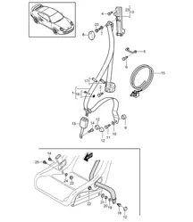 Vorderer Sicherheitsgurt / Überrollkäfig - COUPE - 997.2 Turbo / GT2 RS 2010-13