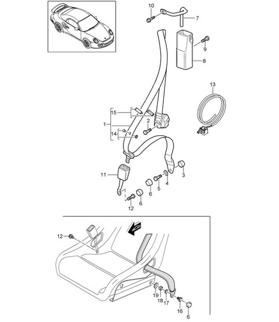 Diagram 812-005 Porsche 卡宴 V6 3.6L 汽油 300Hp  车身
