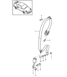 Veiligheidsgordel achter - COUPE - 997.2 Turbo / GT2 RS 2010-13