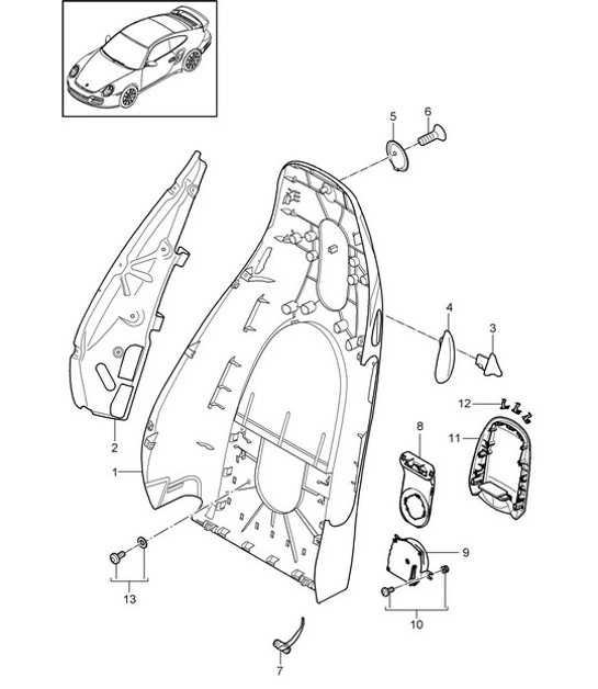 Diagram 817-004 Porsche Boxster 986/987/981 (1997-2016) Body