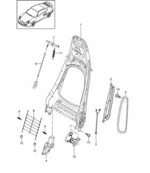 Estructura del respaldo / Asiento estándar / Asiento confort 997.2 Turbo / GT2 RS 2010-13
