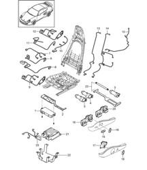 Faisceaux de câblage / Interrupteur / Centrale de commande / Moteur électrique / Siège standard / Siège confort 997.2 Turbo / GT2 RS 2010-13