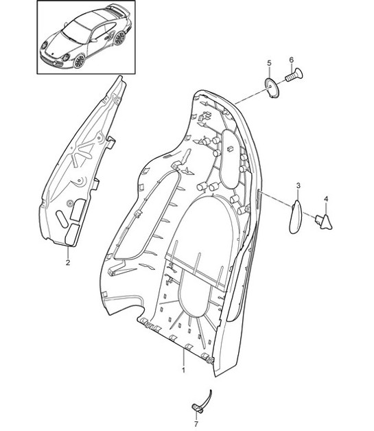 Diagram 817-019 Porsche Boxster 986/987/981 (1997-2016) Body