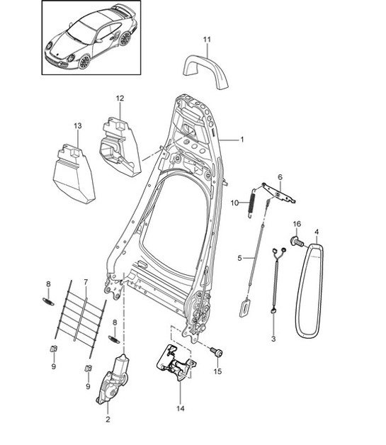 Diagram 817-021 Porsche Boxster 986/987/981 (1997-2016) Body
