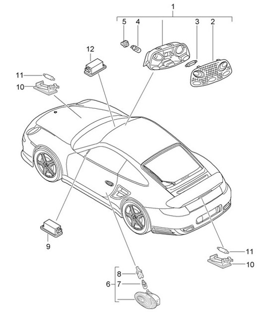 Diagram 903-004 Porsche 997 MKII GT2 RS 2011>> Equipo eléctrico