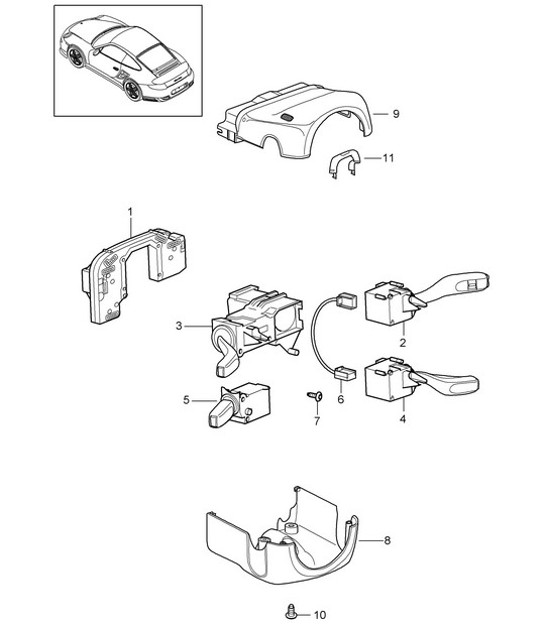 Diagram 903-010 Porsche 991 (911) MK2 2016-2018 Equipo eléctrico