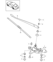 Essuie-glace arrière - PR:425 - 997.2 Turbo / GT2 RS 2010-13