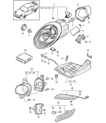 Headlights / Additional headlight / side marker light / Turn signal repeater - PR:603 - 997.2 Turbo / GT2 RS 2010-13