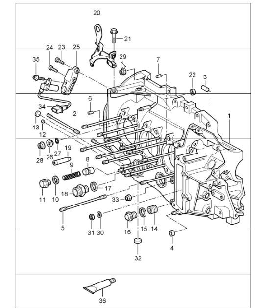 Diagram 101-05 Porsche Cayman 2.7L 987C 2006-08 Motor