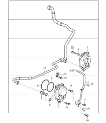 oil supply return line  for 997.1 TURBO/GT2 M97.70 2007-09 and 997.1 GT2 RS M97.70 2011
