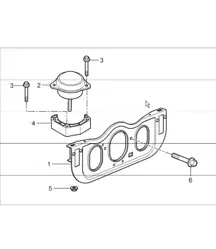 engine suspension for 997.1 TURBO/GT2 M97.70 2007-09 and 997.1 GT2 RS M97.70 2011