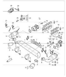 exhaust system for 997.1 GT2 M97.70 2008 ONWARDS