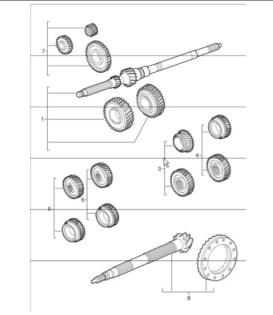 Diagram 303-01 Porsche Boxster 986/987/981 (1997-2016) Transmission