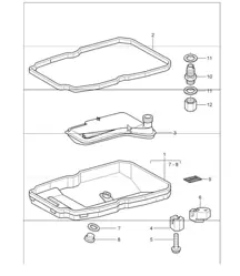 tiptronic: oil filter, oil pan  for 997.1 TURBO G97.50 2007-09