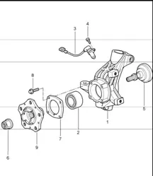wheel carrier and wheel hub for 997.1 TURBO 2007-09