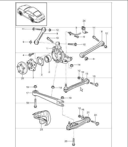 Diagram 501-00 Porsche Cayenne 3.2L V6 2003>> Asse posteriore