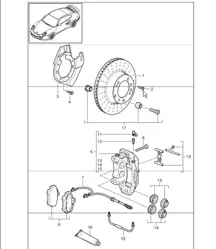 disc brake front axle for 997.1 TURBO 2007-09