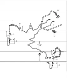 brake line underbody, rear axle and vacuum line 997.1 2007-09