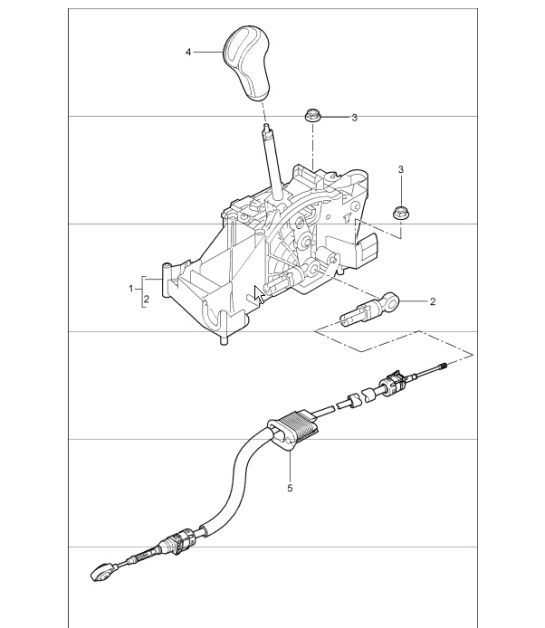 Diagram 701-01 Porsche Cayman 718 (982) 2017>> Sistema a leva manuale, gruppo pedali 