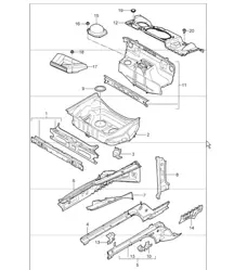 body front section single parts 997.1 TURBO 2007-09