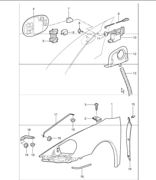 Diagram 801-40 Porsche 开曼 S 3.4L 987C 2005-08  车身