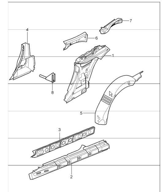 Diagram 801-60 Porsche 997 MKII GT2 RS 2011>>  车身