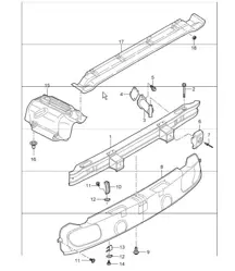 bumper heat protection rear 997.1 TURBO 2007-09