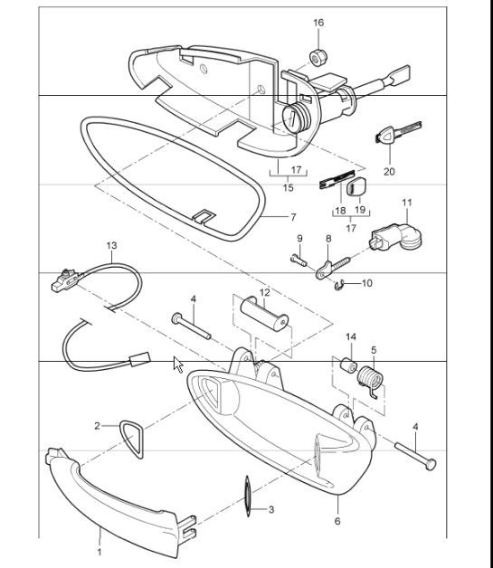 Diagram 804-20 Porsche Cayman 987C/981C (2005-2016) Karosserie