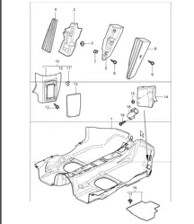 carpet linings 997.1 TURBO 2007-09