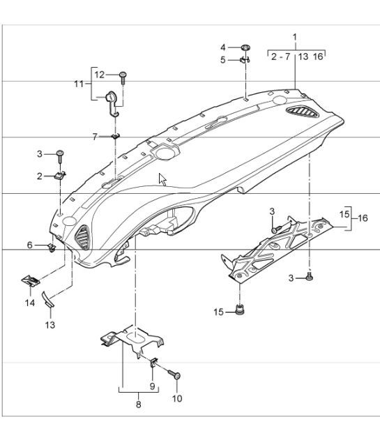 Diagram 809-00 Porsche 997 (911) MK1 2005-2008 Karosserie