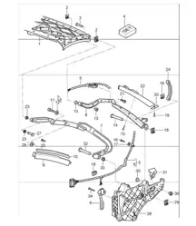 convertible top frame and single parts for 997.1 TURBO 2007-09
