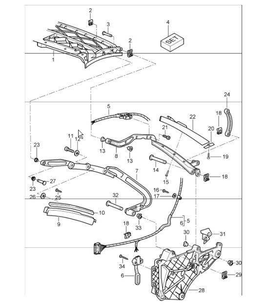 Diagram 811-07 Porsche Boxster 986/987/981 (1997-2016) Carrocería