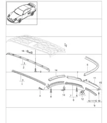 convertible top seal 997.1 TURBO 2007-09